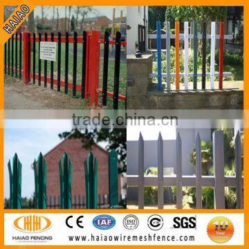 Top quality galvanized and PVC coated steel palisade fence/palisade fence