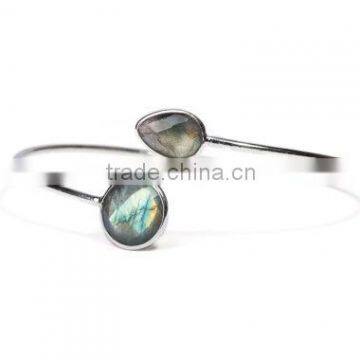 fashion Silver Jewelry 925 labradorite Gemstone Bangle