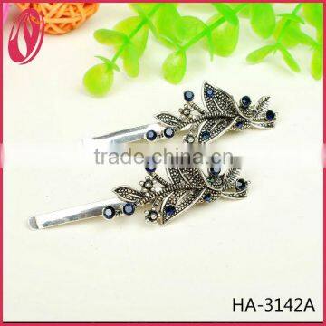 Plain mini metal diamond hairpins, fancy crystal hair clips