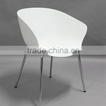 Guangdong Dining Furniture Modern Design Plastic Chairs With Metal Legs photo-3