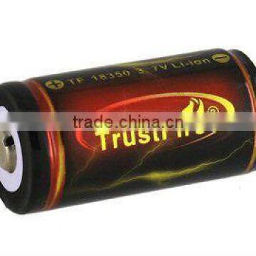 2012 trustfire 18350 battery 3.7v red and black 1200mah with pcb flat head pins cell
