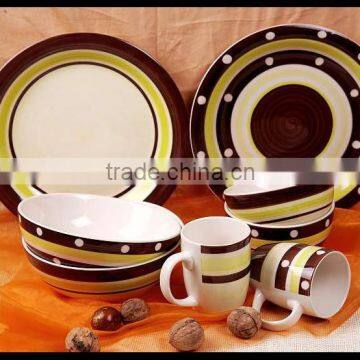 Dots Design Stoneware Tableware Made in China 16pcs Ceramic Dinnerware and Stoneware Dinner Set photo-2