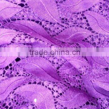 Unique Leaf Design Textile Peach Guipure Lace Fabric/ 2015 Latest Cupion Embroidery Lace/ Cord Lace Fabric For Nigerian Wedding