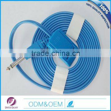 6.3 plug Aduit bi polar Reusable grounding pad cable