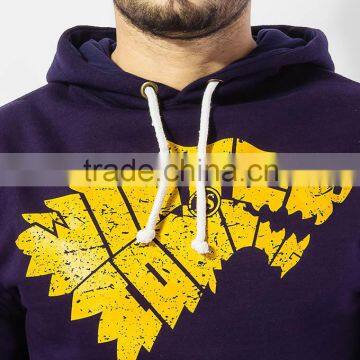 Fleece Plain Black Pullover Sweatshirt Hoody Without Hood for Men photo-3