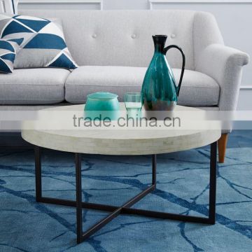 engineered wood Hand-inlaid natural bone tile low bone coffee table