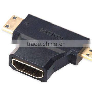 Micro Hd+Mini HD Male to HD Adapter Converter Male to Female With Built-in Chipset and UP to 1080p Supported