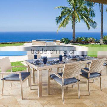 Garden Dining Set Wicker Furniture Rattan Outdoor Furniture (1.2mm alu frame powder coated,5cm thick cushion, waterproof fabric)