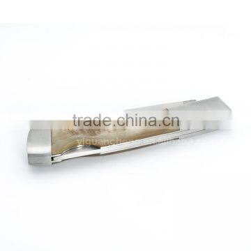 camping knife stainless steel blade with sheep Horn handle folding blade pocket knives