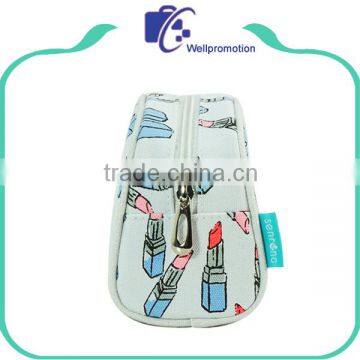 Wholesale Luxury Canvas Cosmetic Bag Bulk Makeup Bag for Girls photo-4