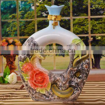 decoration zodiac series snake Ceramic Wine bottle for sales