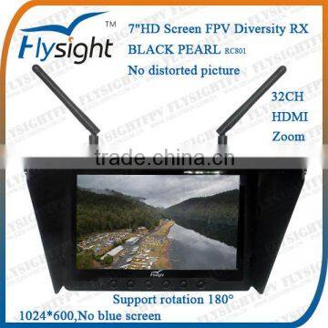 D763 Black Pearl 7" HD Diversity Screen Monitor Receiver with HDMI for Radio Controlled Model Planes