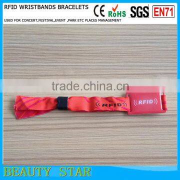 Customized logo RFID woven wristbands ,for event use RFID woven wristbands