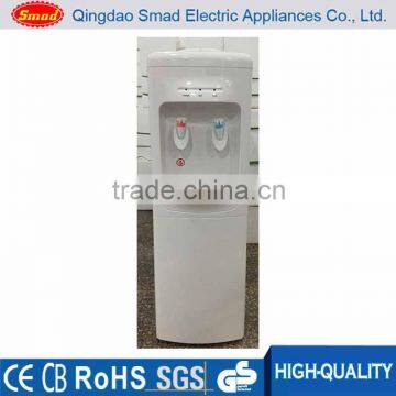 Freestanding hot and cold water dispenser with refrigerator