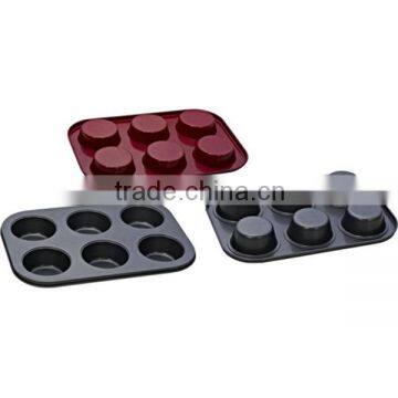 carbon steel nonstick 6cup cake pan