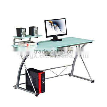 HOT White High Gloss Tempered Glass Computer Desk