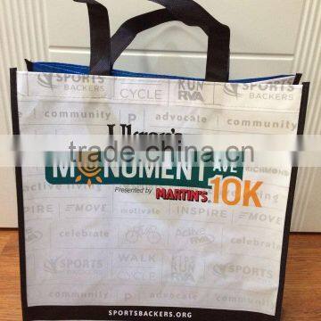 Customized recycle laminated reusable bag with handle