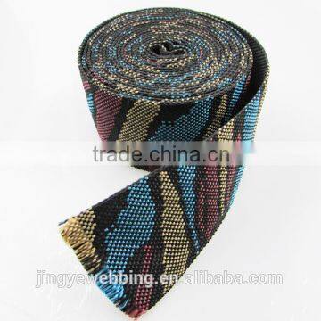 shenzhen manufacturer camo color jacquard Hollow straps camouflage webbing