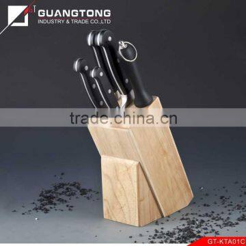 6 pcs forged pom handle kitchen knife set with wooden block