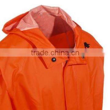 Orange Waterproof Seamless Polyester Rain Jacket photo-4
