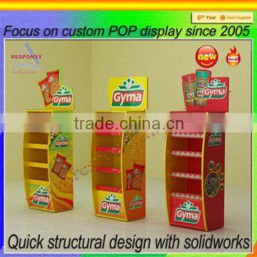 2016 new design pop pos custom retail shelf| cardboard promotional display shelf
