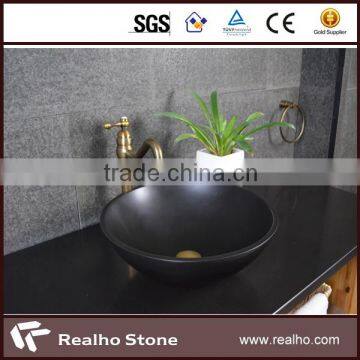 natural stone black round bathroom sinks for hotel/home