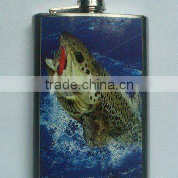 high quality stainless steel painting hip flask