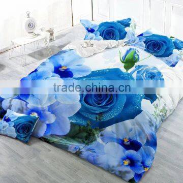 100% polyester reactive 5D Print Mystery Quest Blue Bedding Set