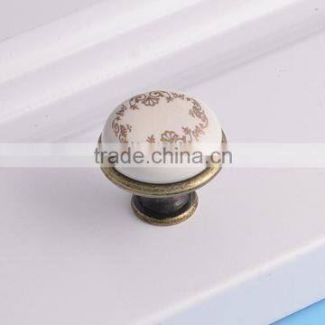 classical antique brass door hardware bedroom furniture cabinet porcelain flower pulls ceramic handles and knobs