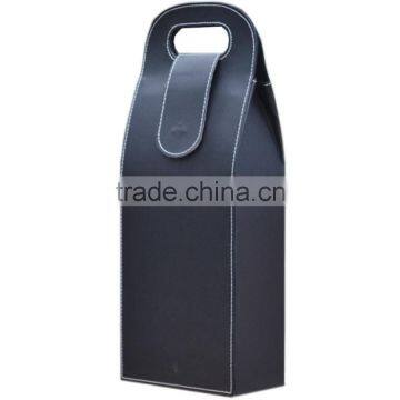 High Quality Black Leather Wine Bag photo-4