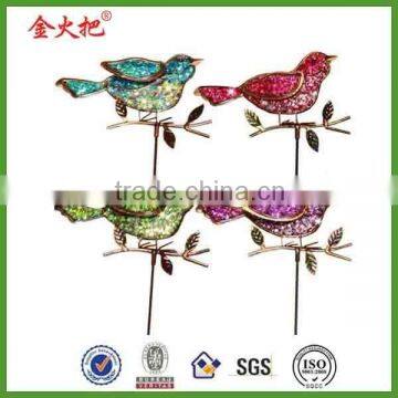 Wholesale Colorful Metal Bird Stake With Deco Garden for Sale