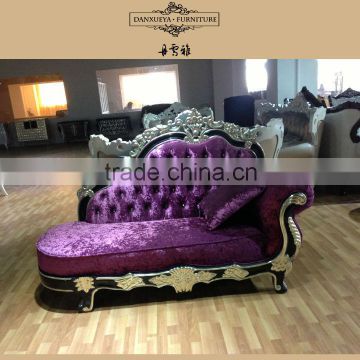 black silver gilded two seat sofa bed chaise lounge