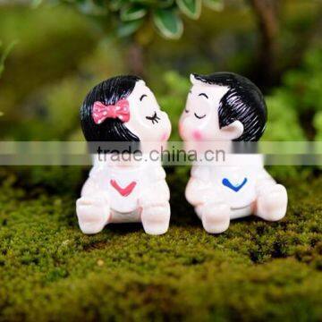 Happy Playing or kissing or Sleeping Fairy Baby DollHouse Decor Miniature Fairy Garden terrarium resin figurines musicians