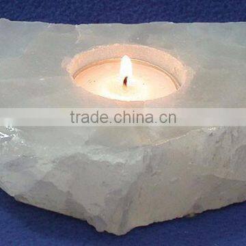 CRYSTAL QUARTZ CANDLE HOLDER