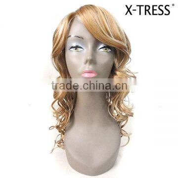 24inch blond color loose curl 100% high tempreture fibre lace front 185g Best selling simple design hair with good offer