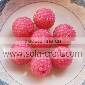 New Fashion 10*12MM Pink Fluorescent Resin Rhinestone Beads Accessories