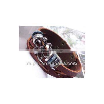 New style genuine leather kniting bracelet