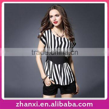 Hot fashion women wear short sleeved t-shirt loose chiffon shirt