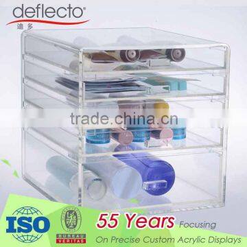 Acrylic cosmetics makeup and jewelry storage case display