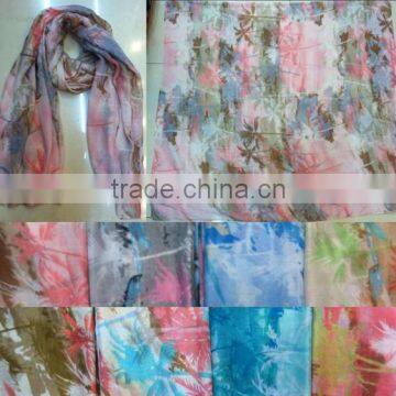 new arrival muti-color Coconut palm figure gauze scarf