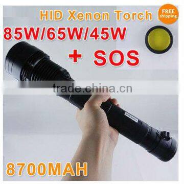 45/65/85W 8500Lumen HID Xenon 8700mAh Torch Flashlight Camping Hiking