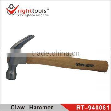 High Quality hand tool magnetic claw hammer with wooden handle