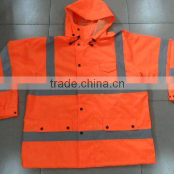 EN 471/ANSI High quality hi vis orange Safety Parka