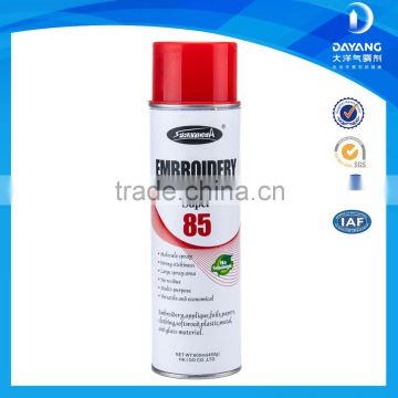 Embroidery Aerosol Self Adhesive Spray Waterproof Fabric Glue For Cloth