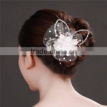 MYLOVE Factory sale High quality handmade wedding hair flower with crystal lace MLF118