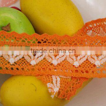 5cm Orange-white Lastest Wonderful Design of Guipure Lace Trim C500401