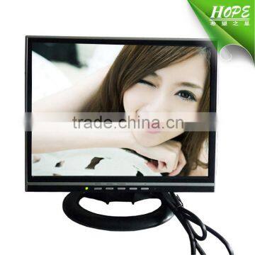 Square size vesa desktop 14inch cheap lcd tv with vga hdmi usb av tv