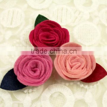 cheap artificial red velvet rose flower for hair accessories