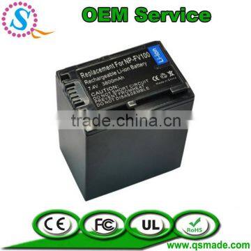 Durable Camera Li-ion battery packs NP-FV100 For Sony A380 HX1 CX12E HC7 UX7 SR300 HC96 DVD508 TG1 camera