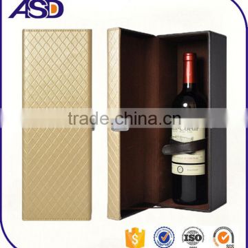 Custom design promotional leather packaging boxes for wine logo printing